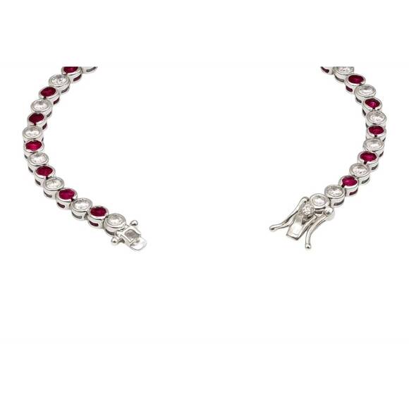 NEW ALLYANNA GIFTS women's sterling silver alternating clear & colored cz bezel